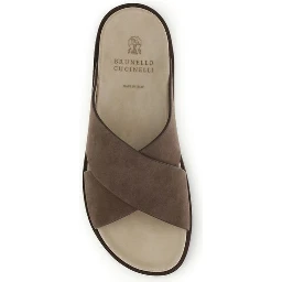 Brown Calf Leather Bos Taurus Flat Sandals