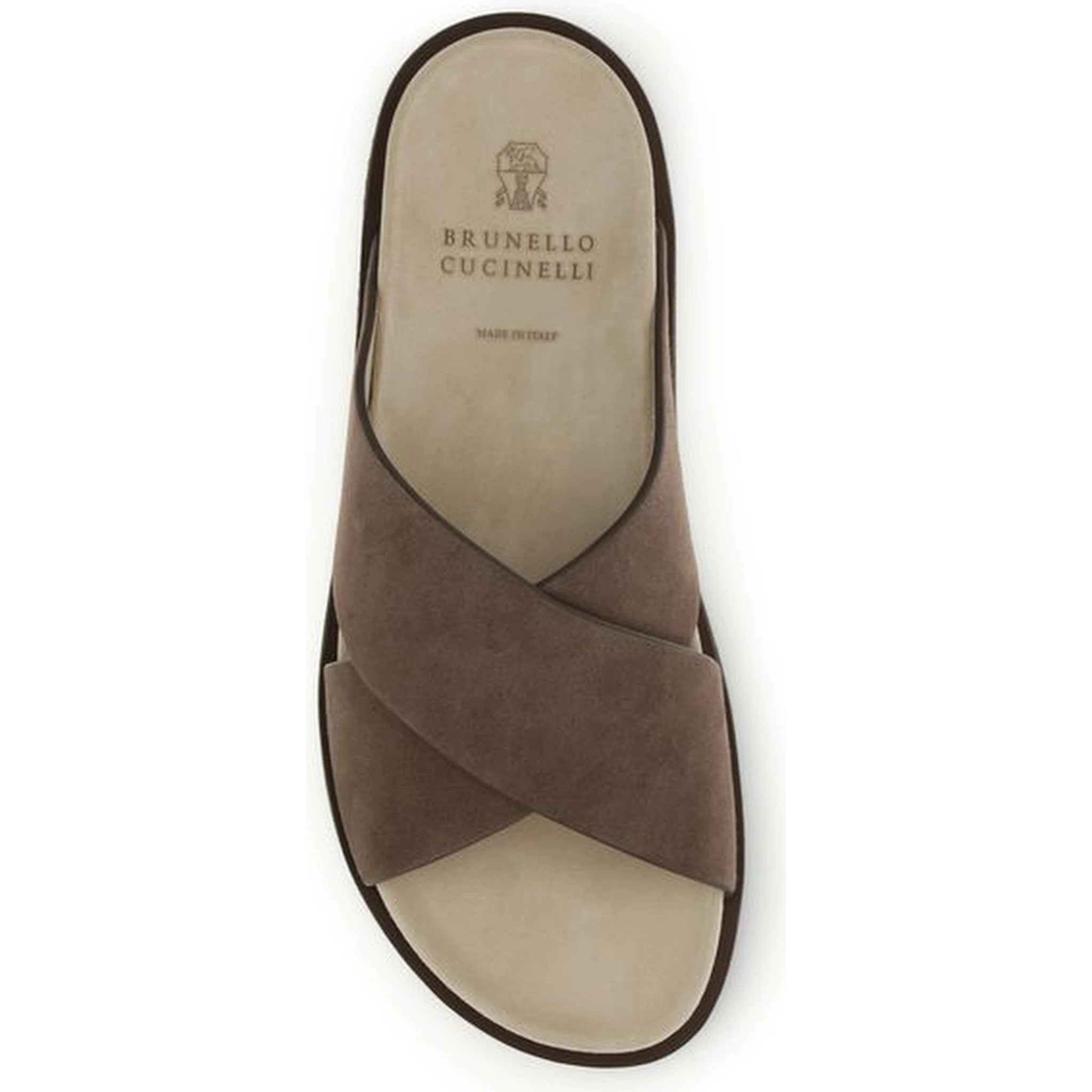 Brown Calf Leather Bos Taurus Flat Sandals
