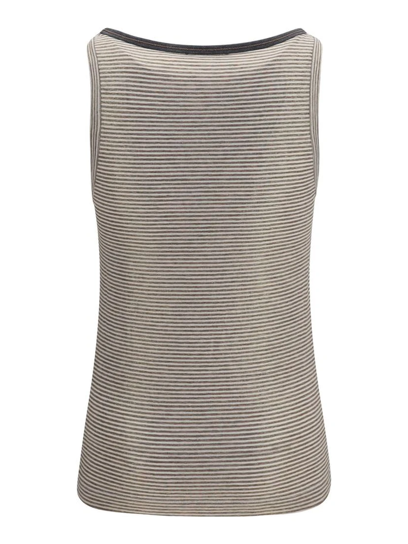 Beige Linen Tank Tops