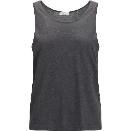 Gray Cashmere Sleeveles T-Shirt