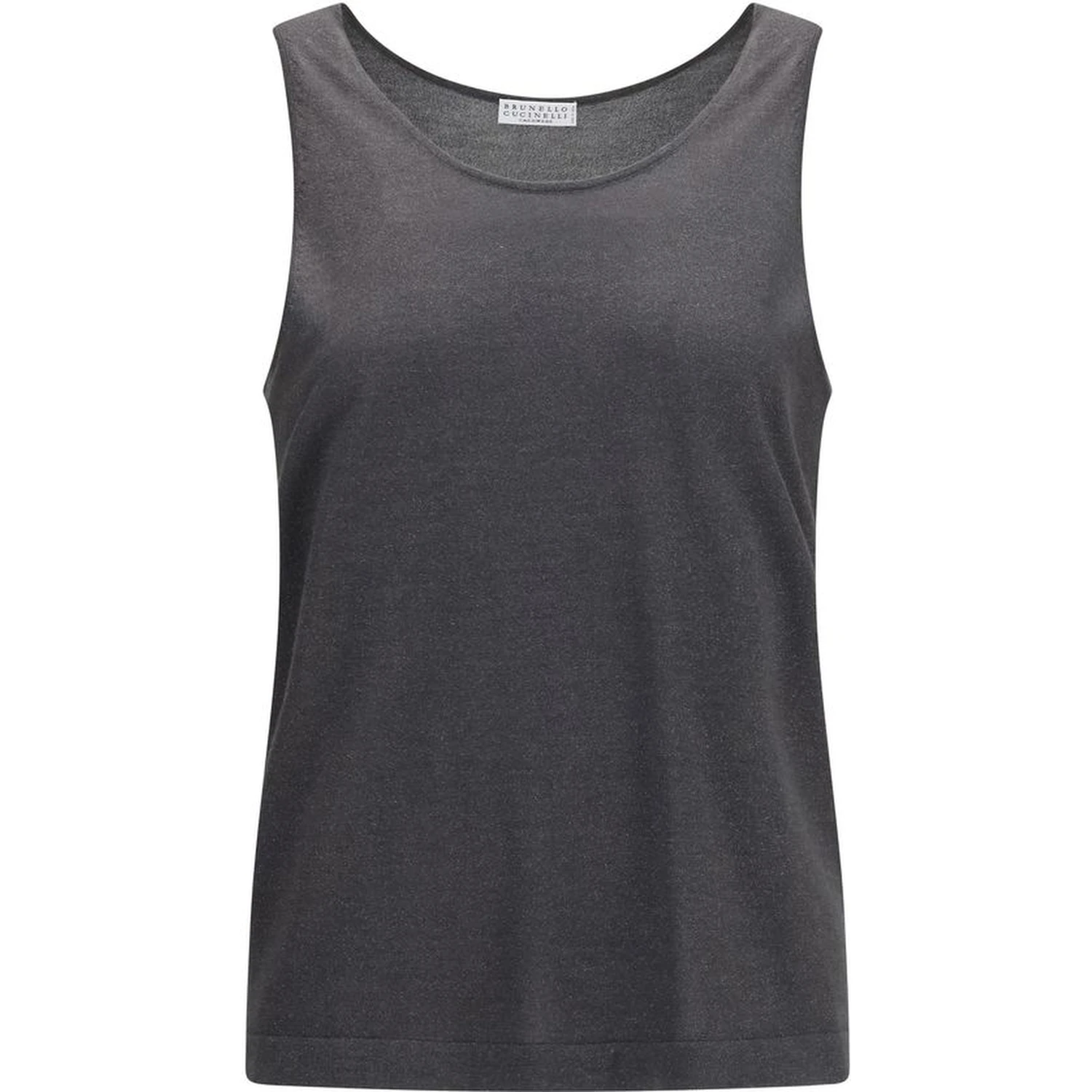 Gray Cashmere Sleeveles T-Shirt