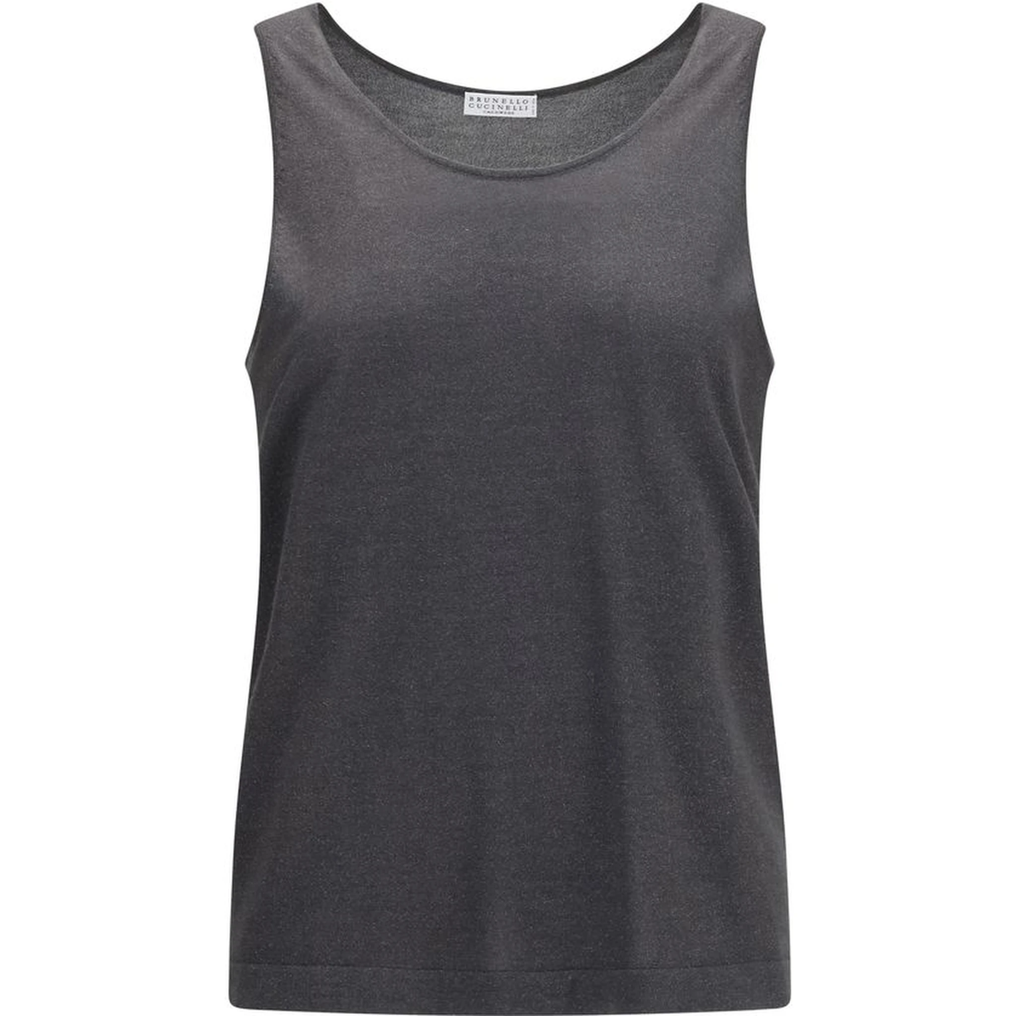 Gray Cashmere Sleeveles T-Shirt