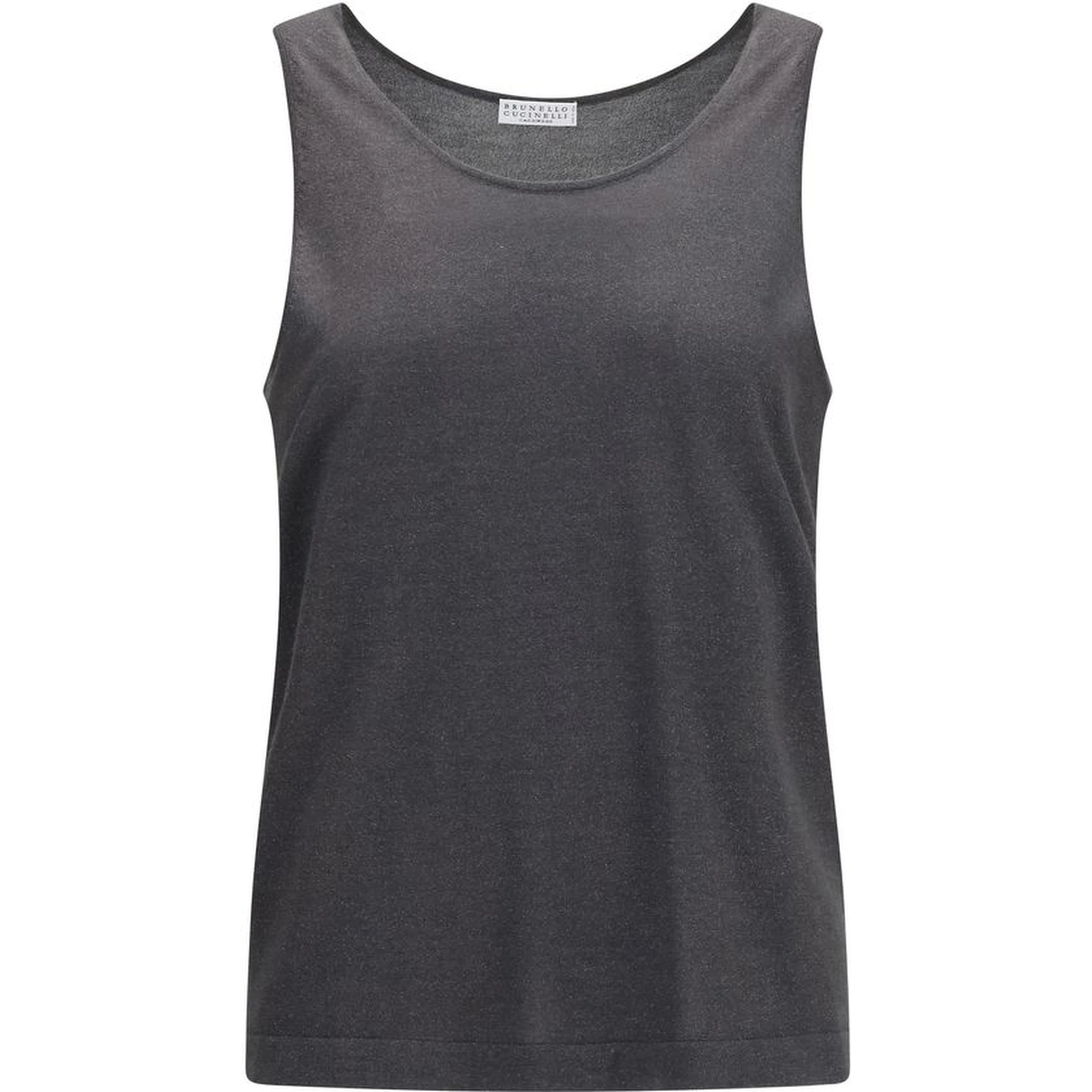 Gray Cashmere Sleeveles T-Shirt