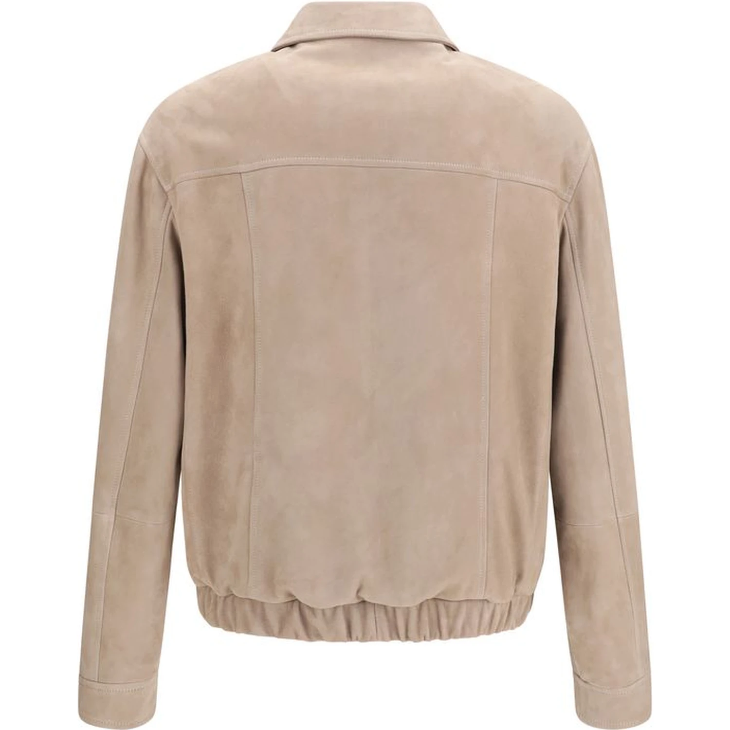 Beige Calf Leather Bos Taurus Bomber