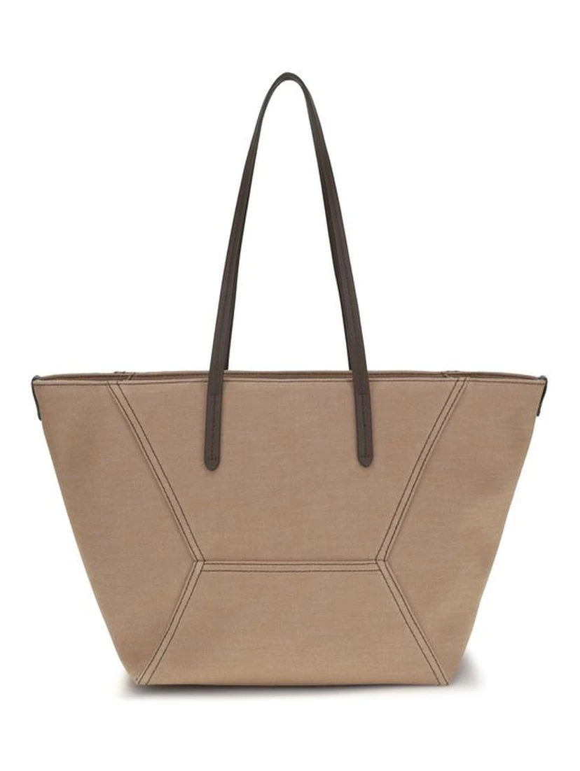 Beige Cotton Handbag