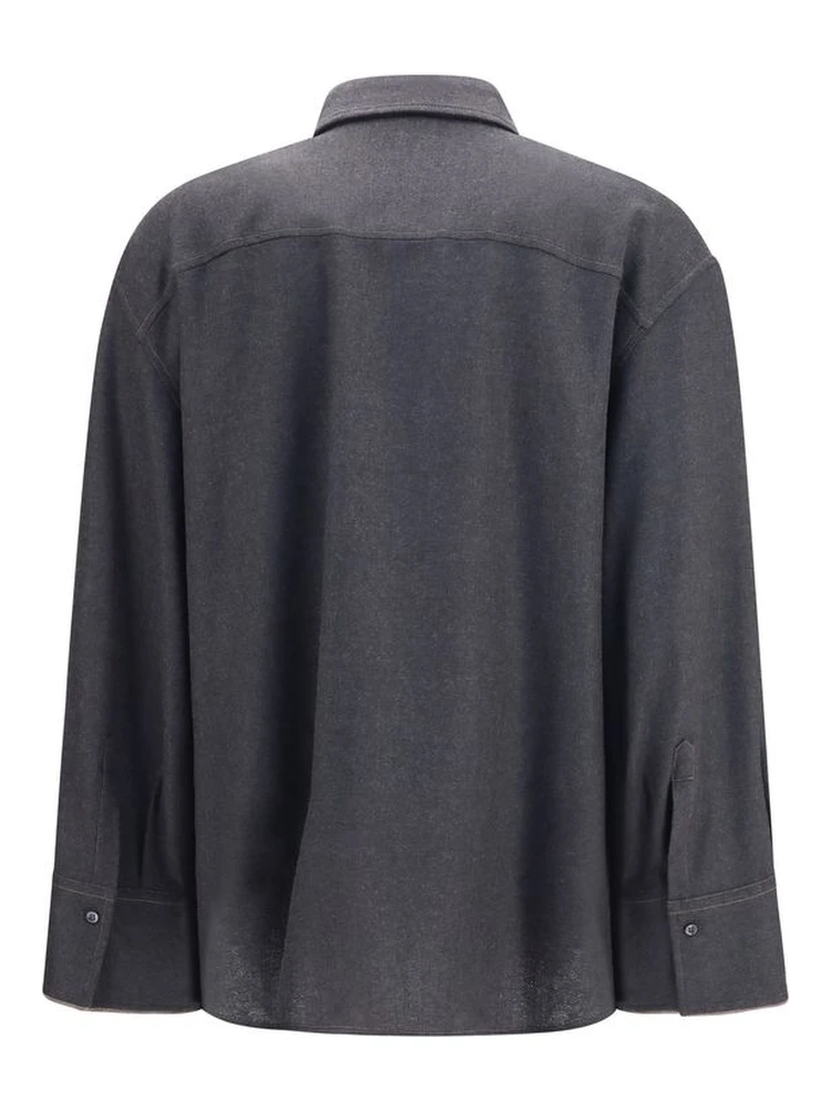 Gray Wool Oves Aries Dress Shirt alternative
