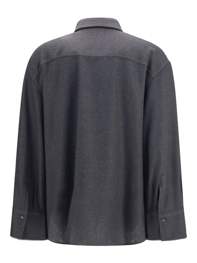 Gray Wool Oves Aries Dress Shirt