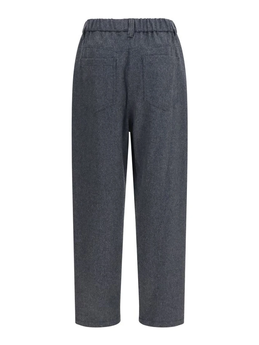 Gray Wool Oves Aries Casual Pants