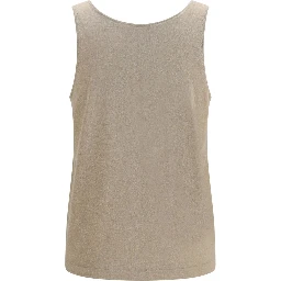Beige Cashmere Sleeveles T-Shirt