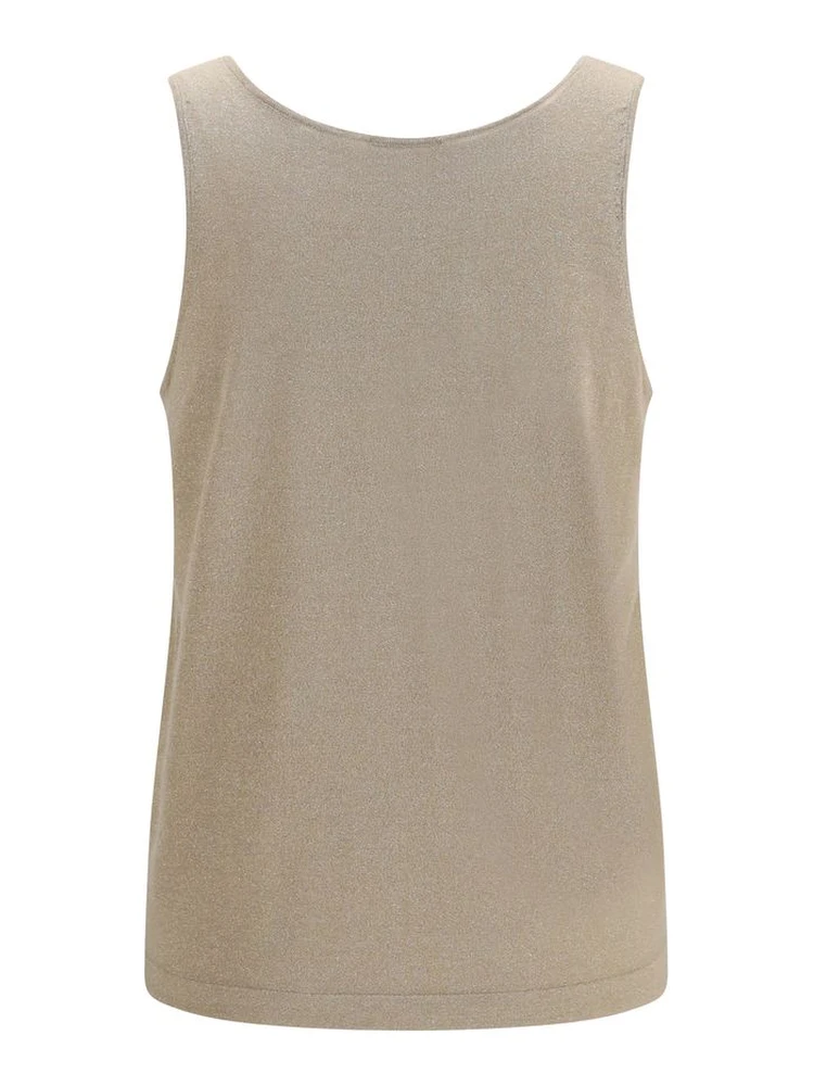 Beige Cashmere Sleeveles T-Shirt alternative