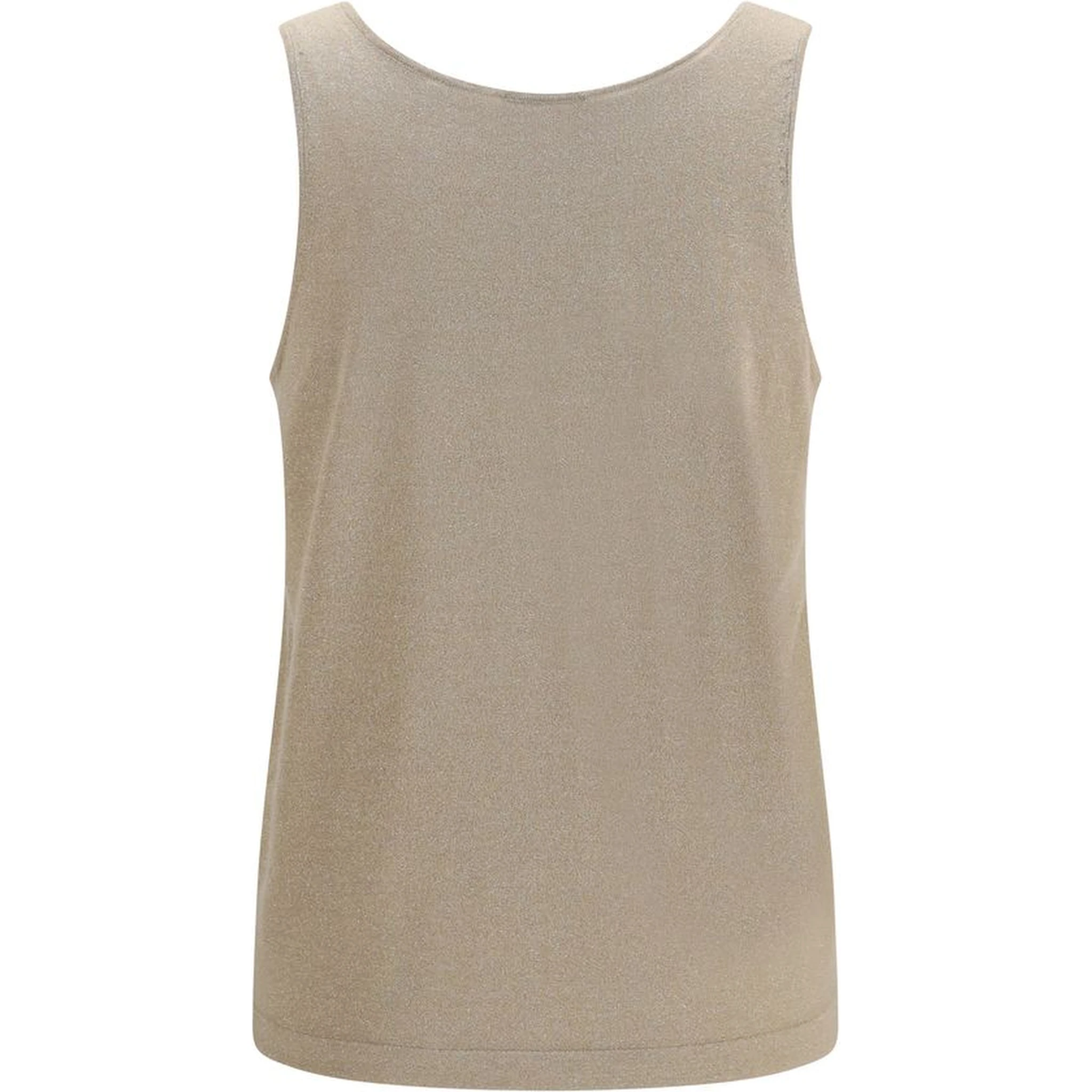 Beige Cashmere Sleeveles T-Shirt