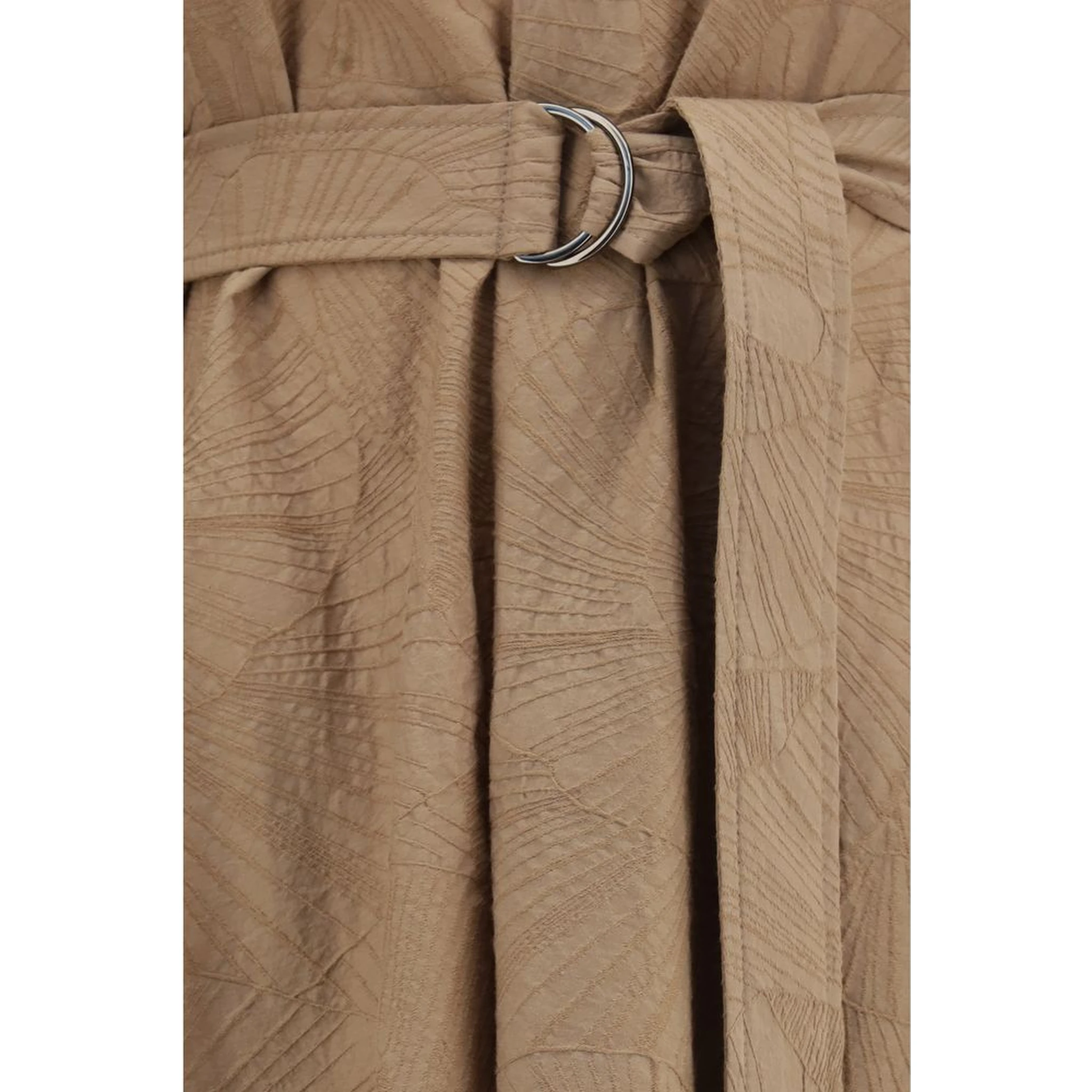 Beige Cotton Casual Dress