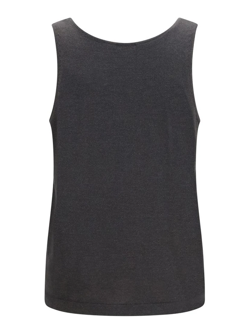 Gray Cashmere Sleeveles T-Shirt