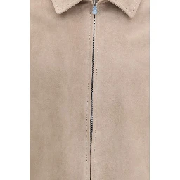 Beige Calf Leather Bos Taurus Bomber
