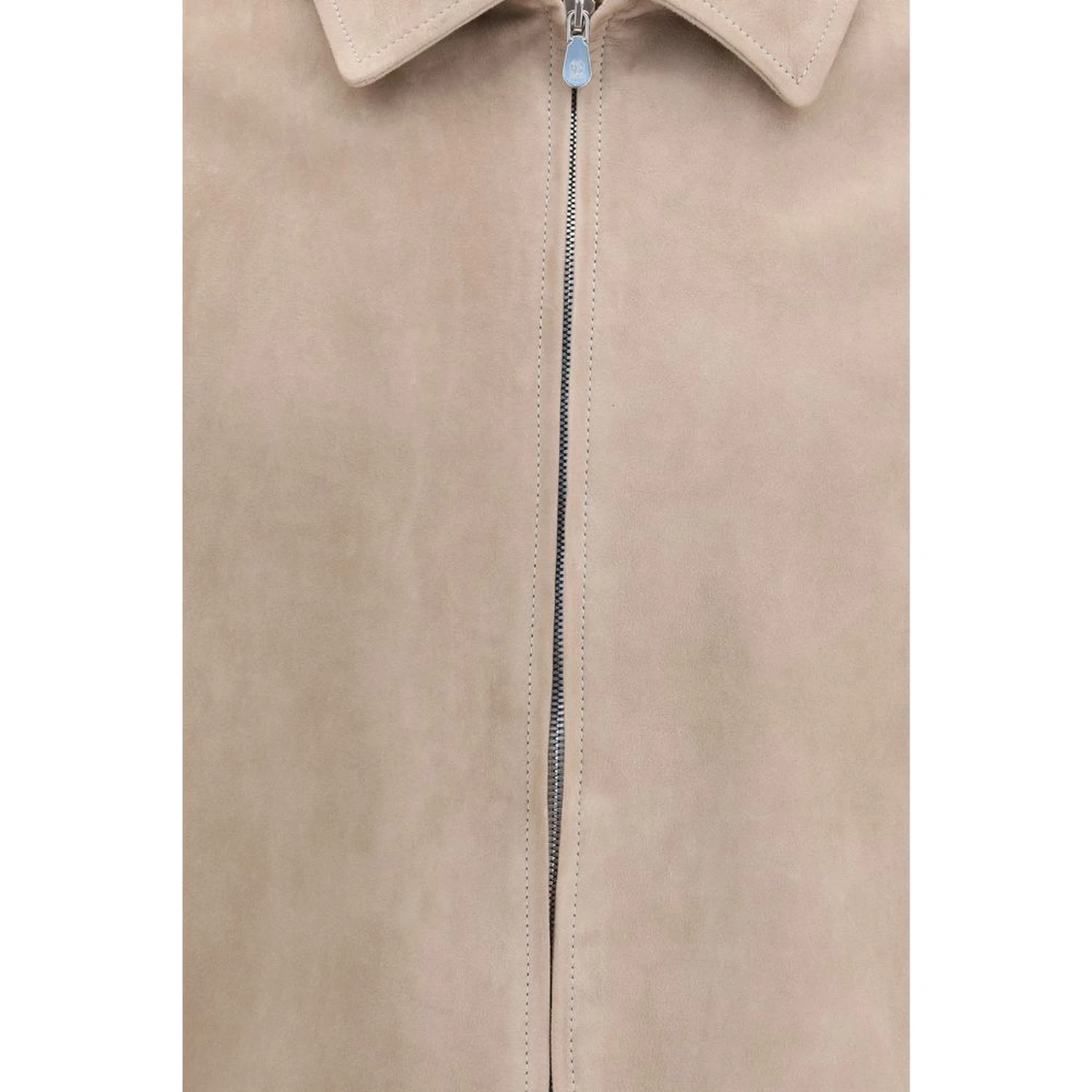 Beige Calf Leather Bos Taurus Bomber
