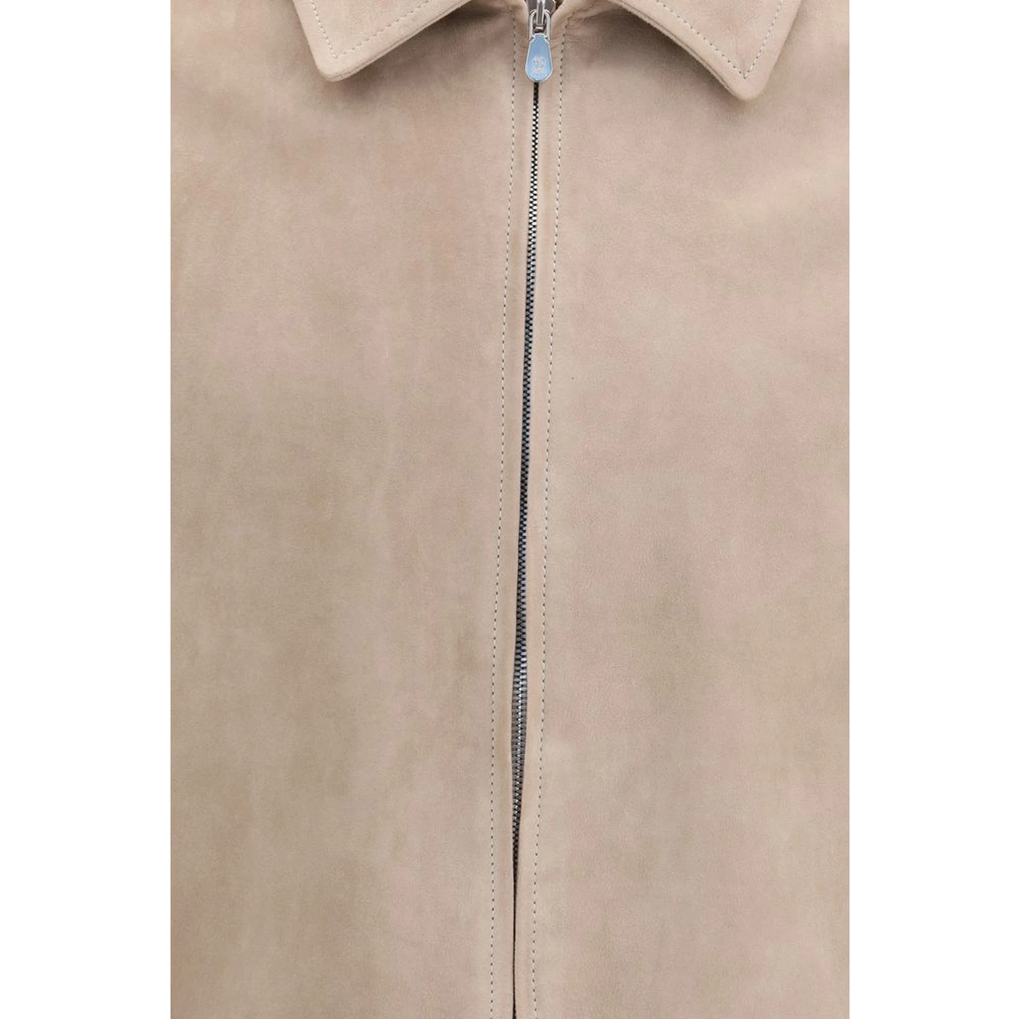 Beige Calf Leather Bos Taurus Bomber