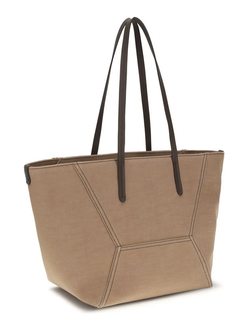 Beige Cotton Handbag
