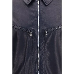 Blue Calf Leather Bos Taurus Leather Jacket
