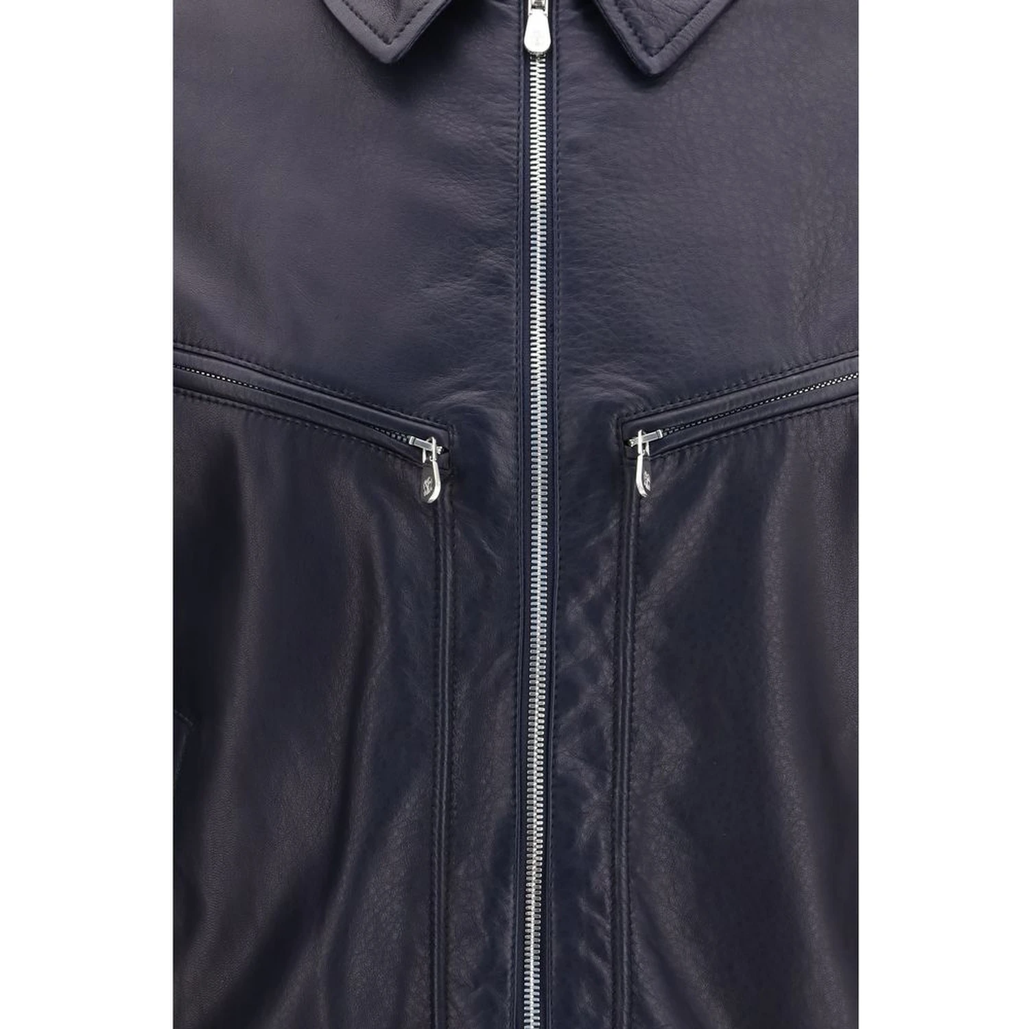 Blue Calf Leather Bos Taurus Leather Jacket