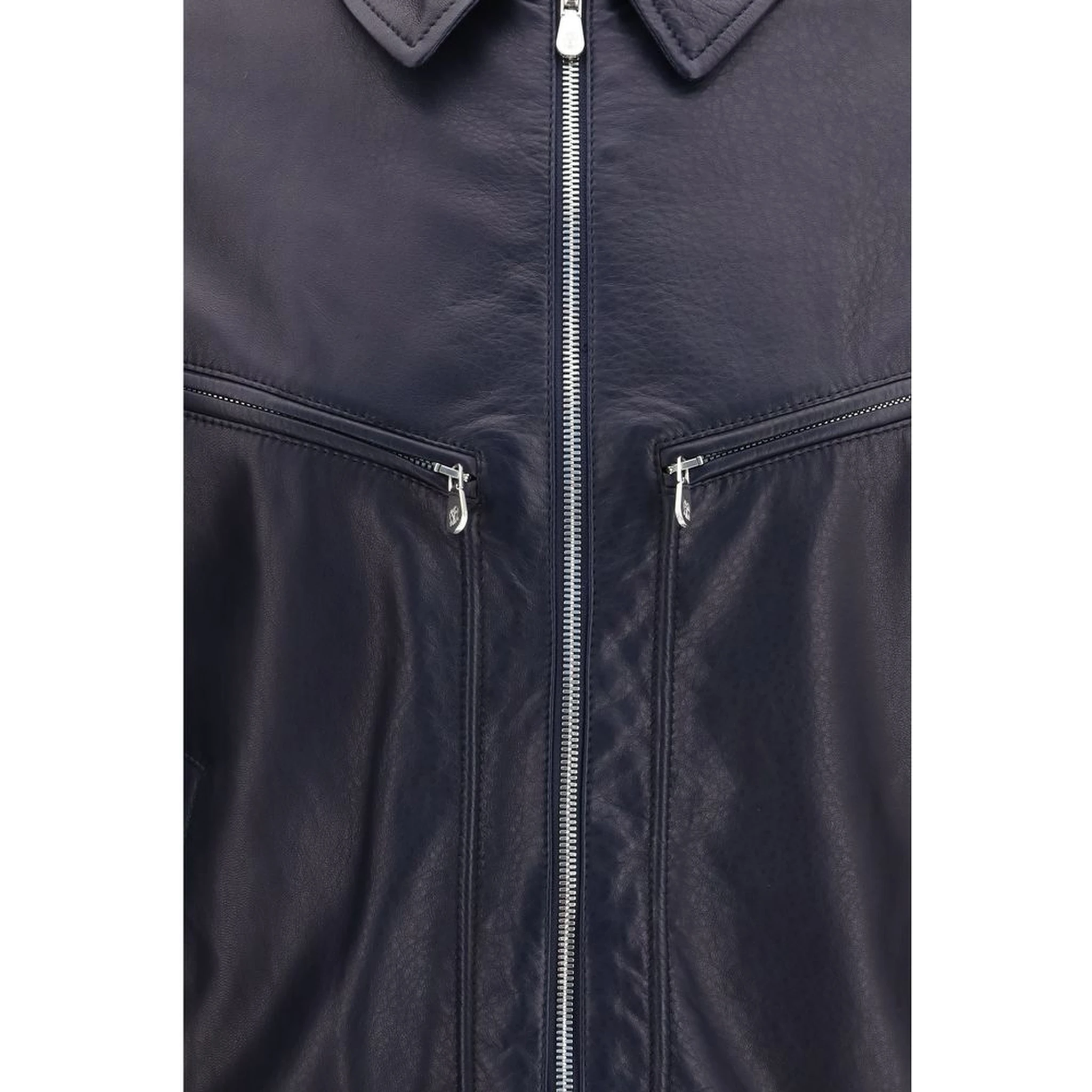 Blue Calf Leather Bos Taurus Leather Jacket