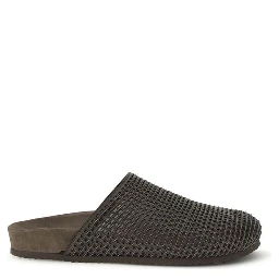 Brown Calf Leather Bos Taurus Slides