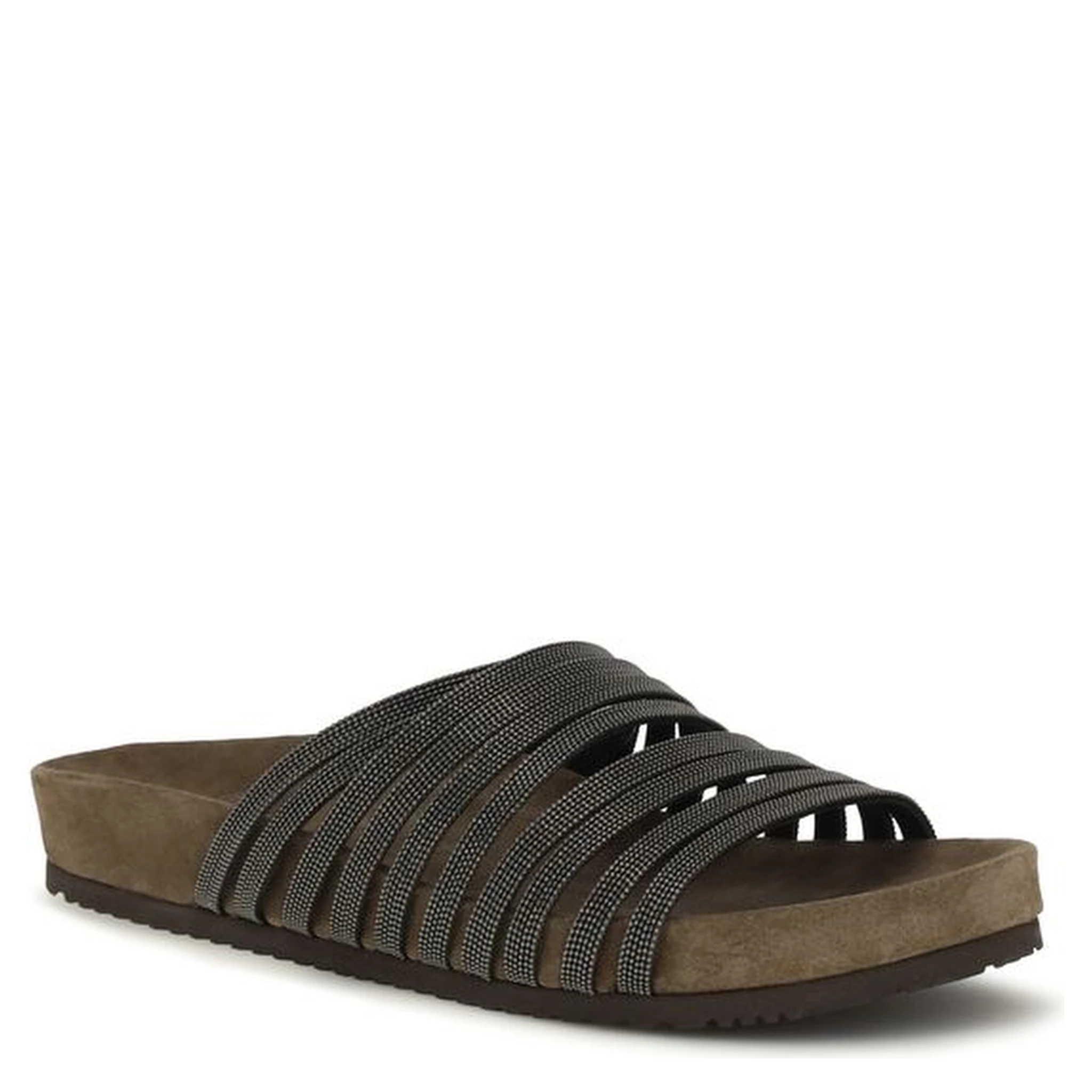 Black Calf Leather Bos Taurus Flat Sandals