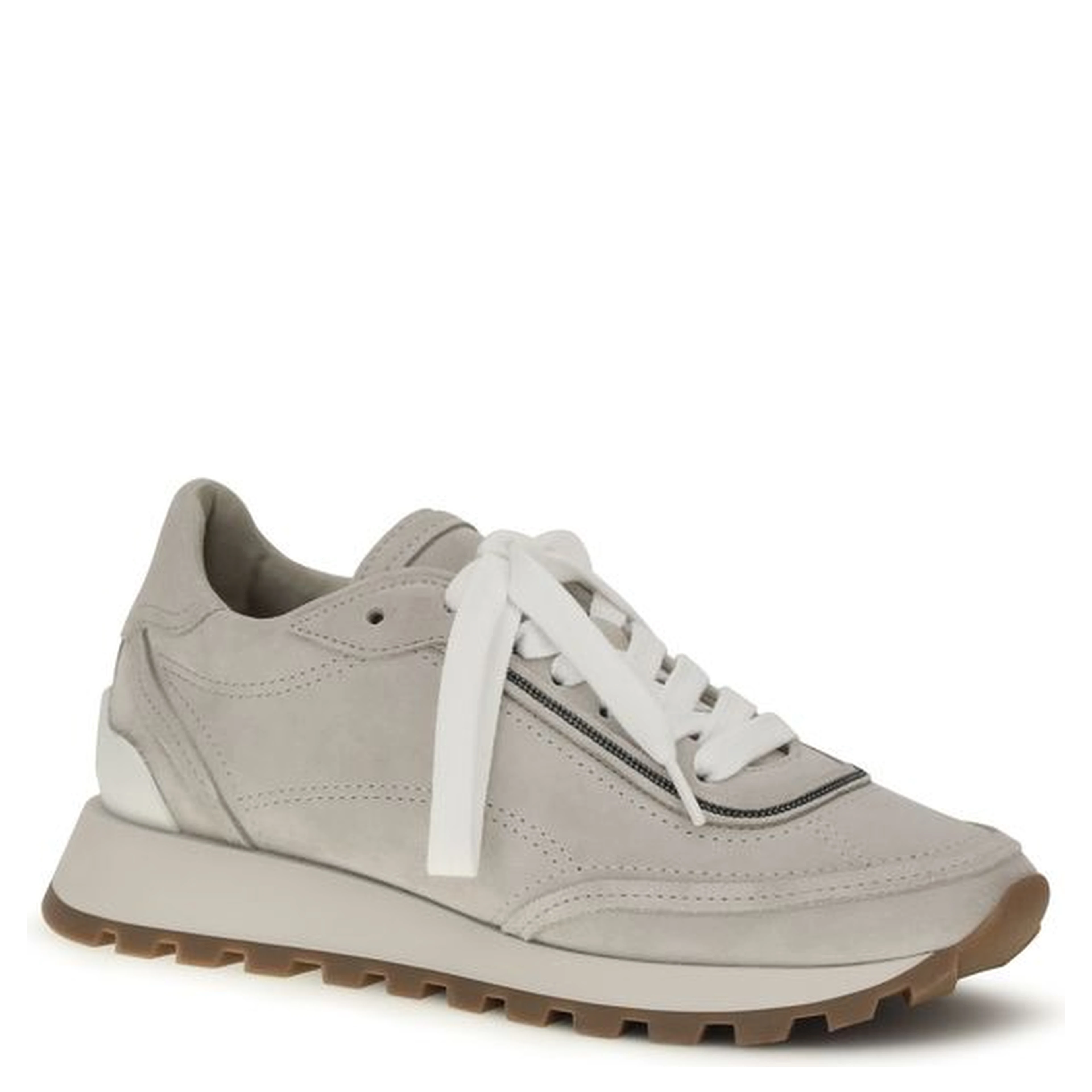 Gray Calf Leather Bos Taurus Athletic Sneakers