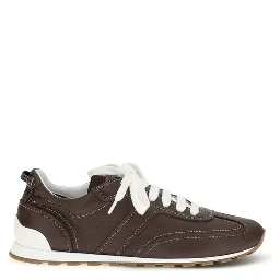 Brown Calf Leather Bos Taurus Athletic Sneakers