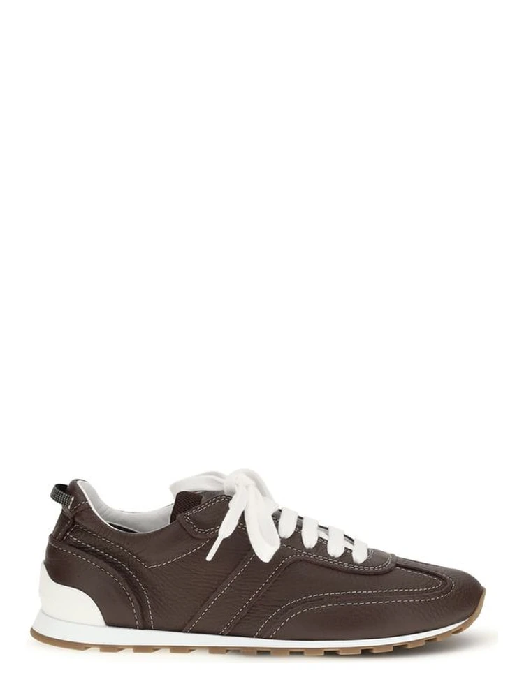 Brown Calf Leather Bos Taurus Athletic Sneakers
