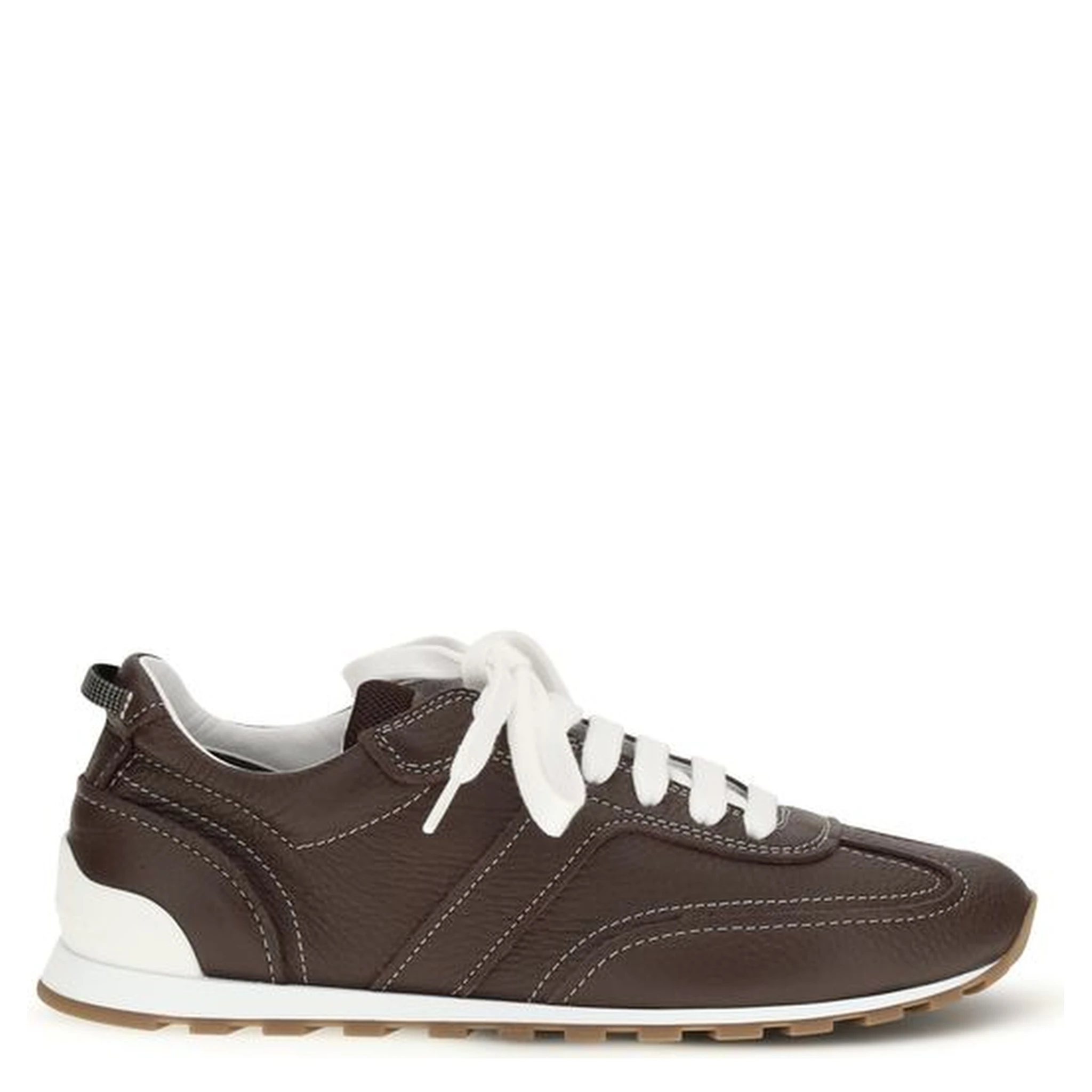 Brown Calf Leather Bos Taurus Athletic Sneakers