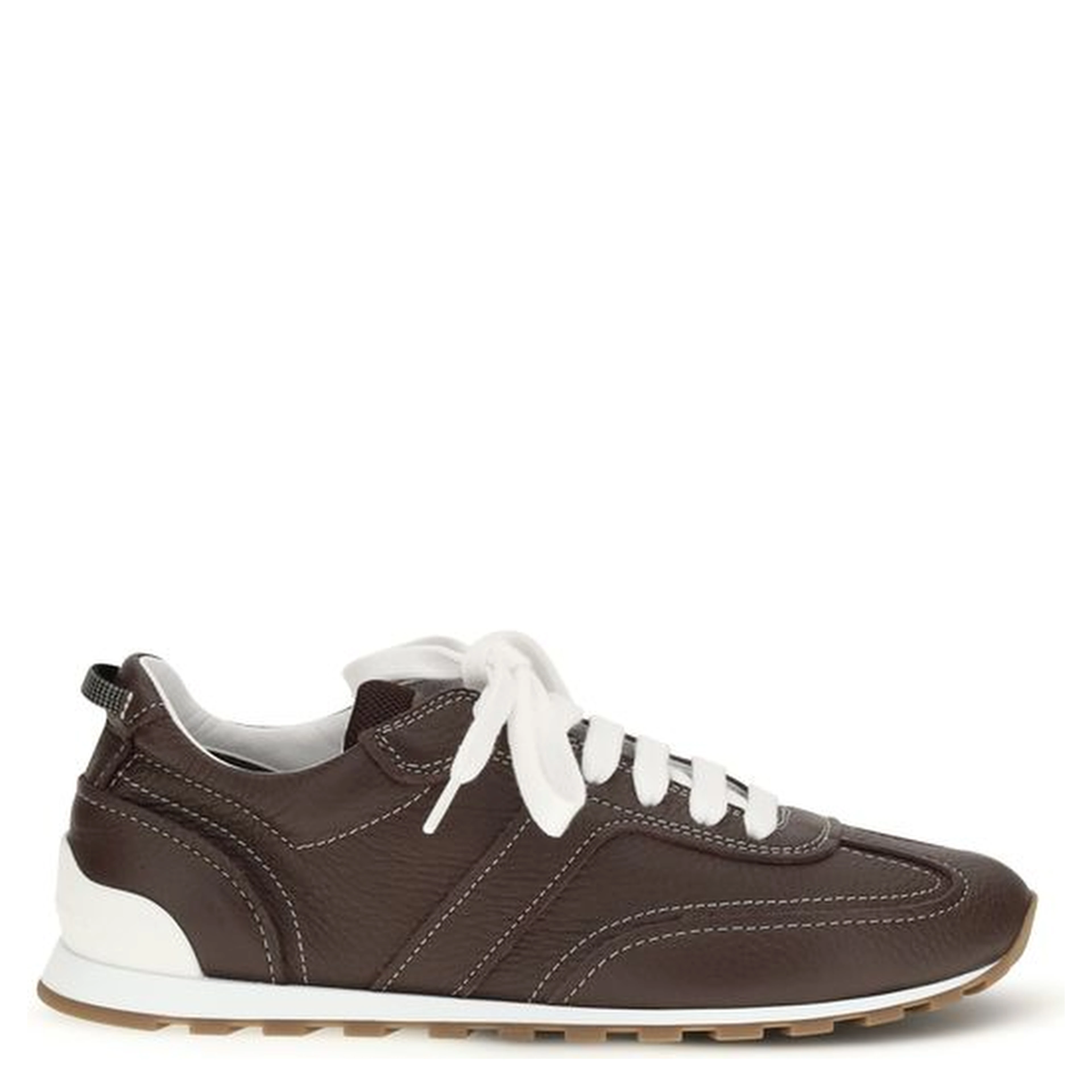 Brown Calf Leather Bos Taurus Athletic Sneakers