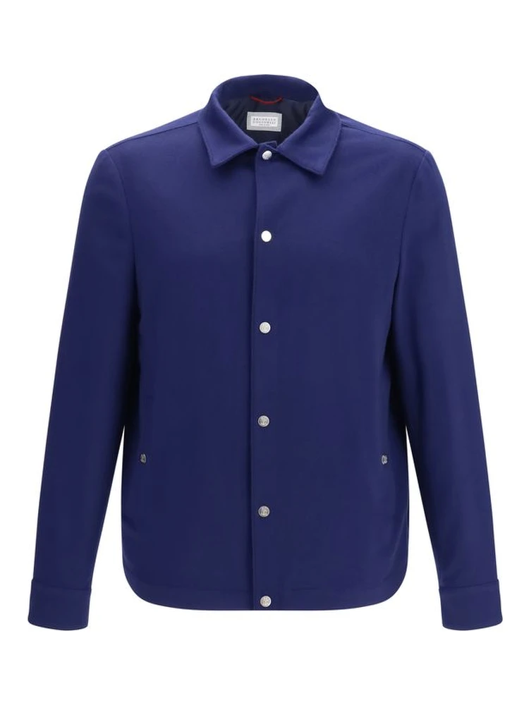 Blue Cashmere Full-Length Jacket
