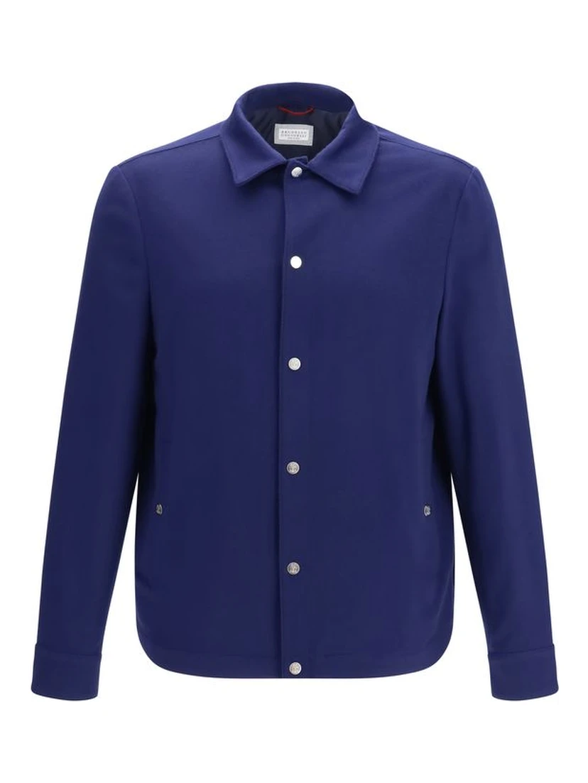 Blue Cashmere Full-Length Jacket