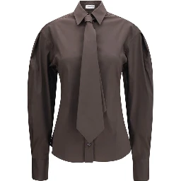Brown Cotton Dress Shirt