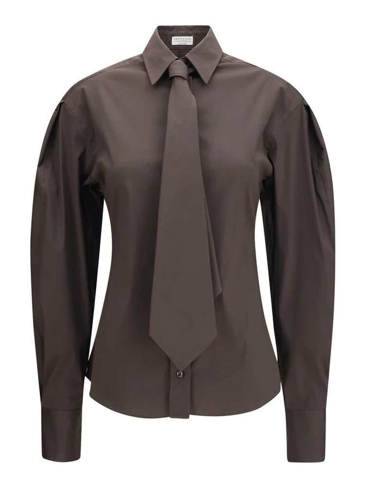 Brown Cotton Dress Shirt