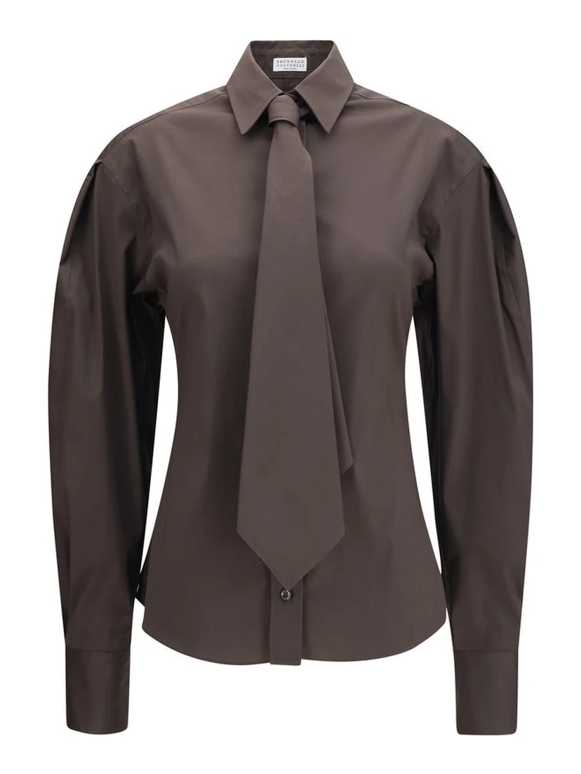 Brown Cotton Dress Shirt