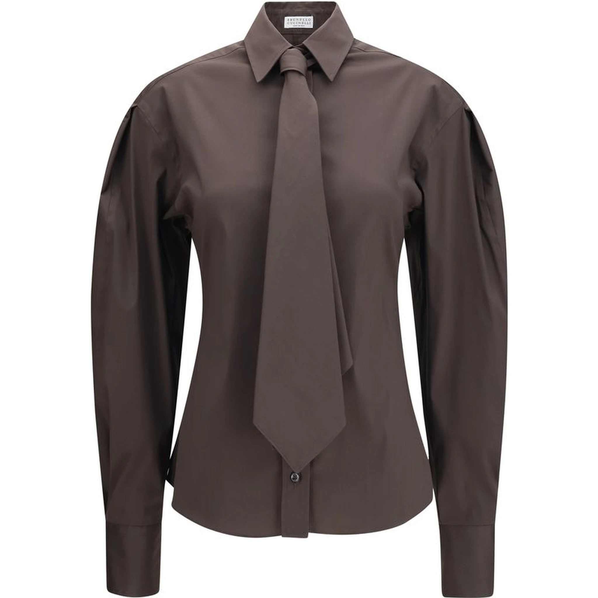 Brown Cotton Dress Shirt