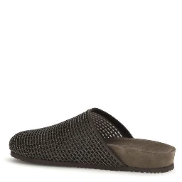 Brown Calf Leather Bos Taurus Slides