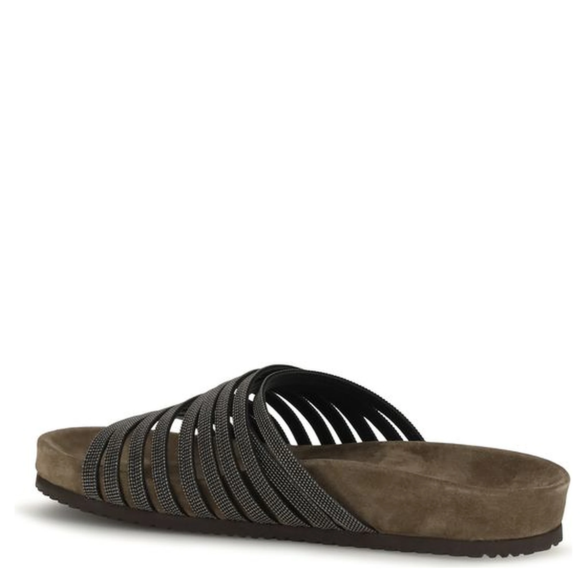 Black Calf Leather Bos Taurus Flat Sandals