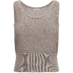 Beige Cotton Tank Tops
