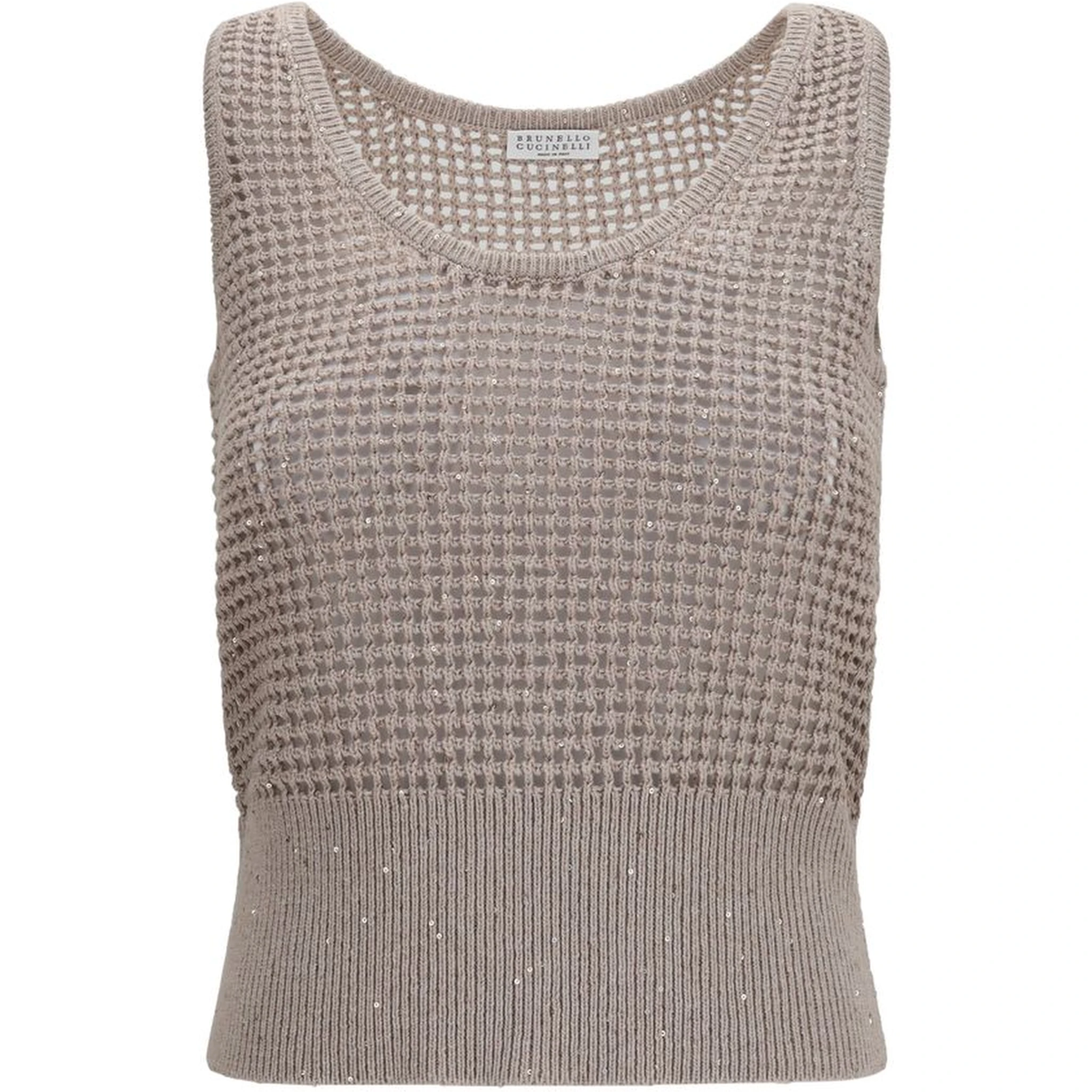Beige Cotton Tank Tops