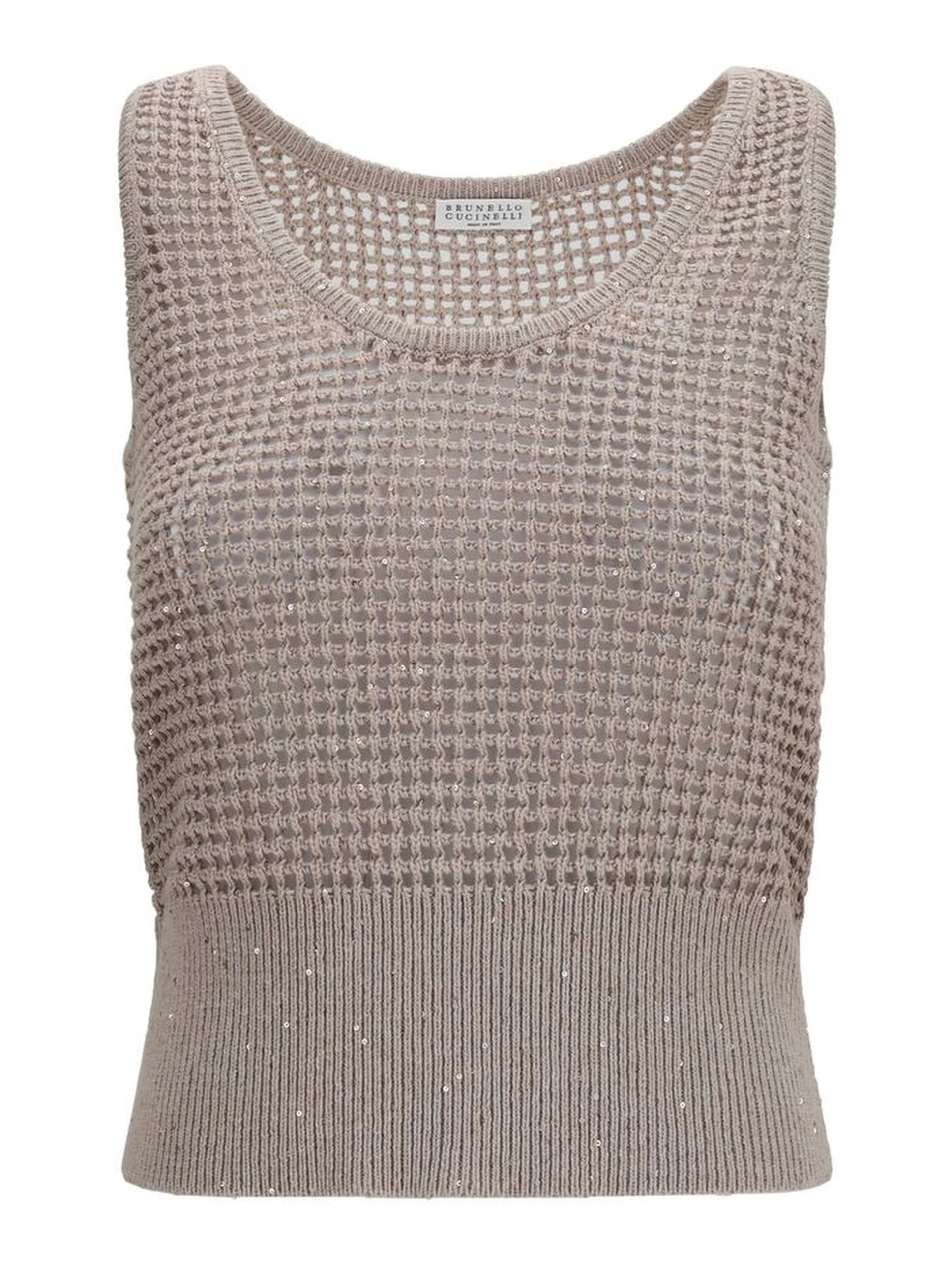 Beige Cotton Tank Tops