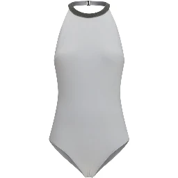 White Polyamide One-Piece Swimsuit