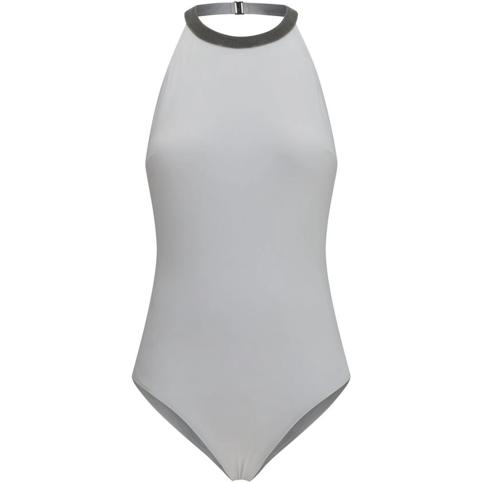 White Polyamide One-Piece Swimsuit
