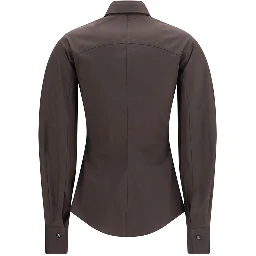 Brown Cotton Dress Shirt