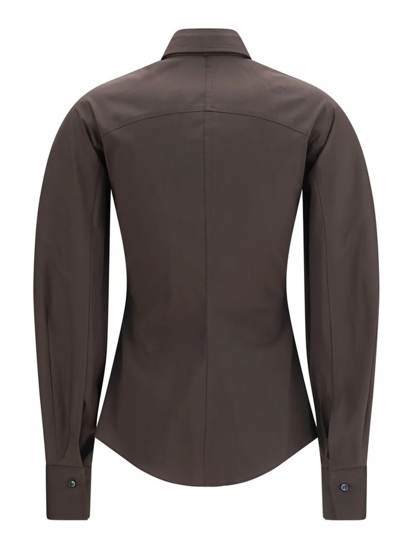 Brown Cotton Dress Shirt