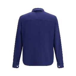 Blue Cashmere Full-Length Jacket