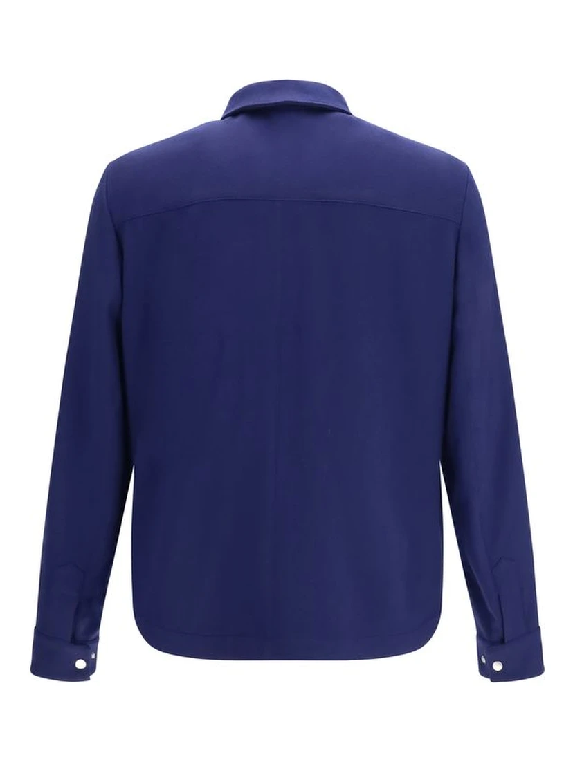 Blue Cashmere Full-Length Jacket