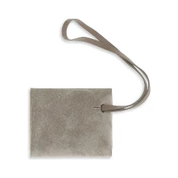 Gray Calf Leather Bos Taurus Keychain