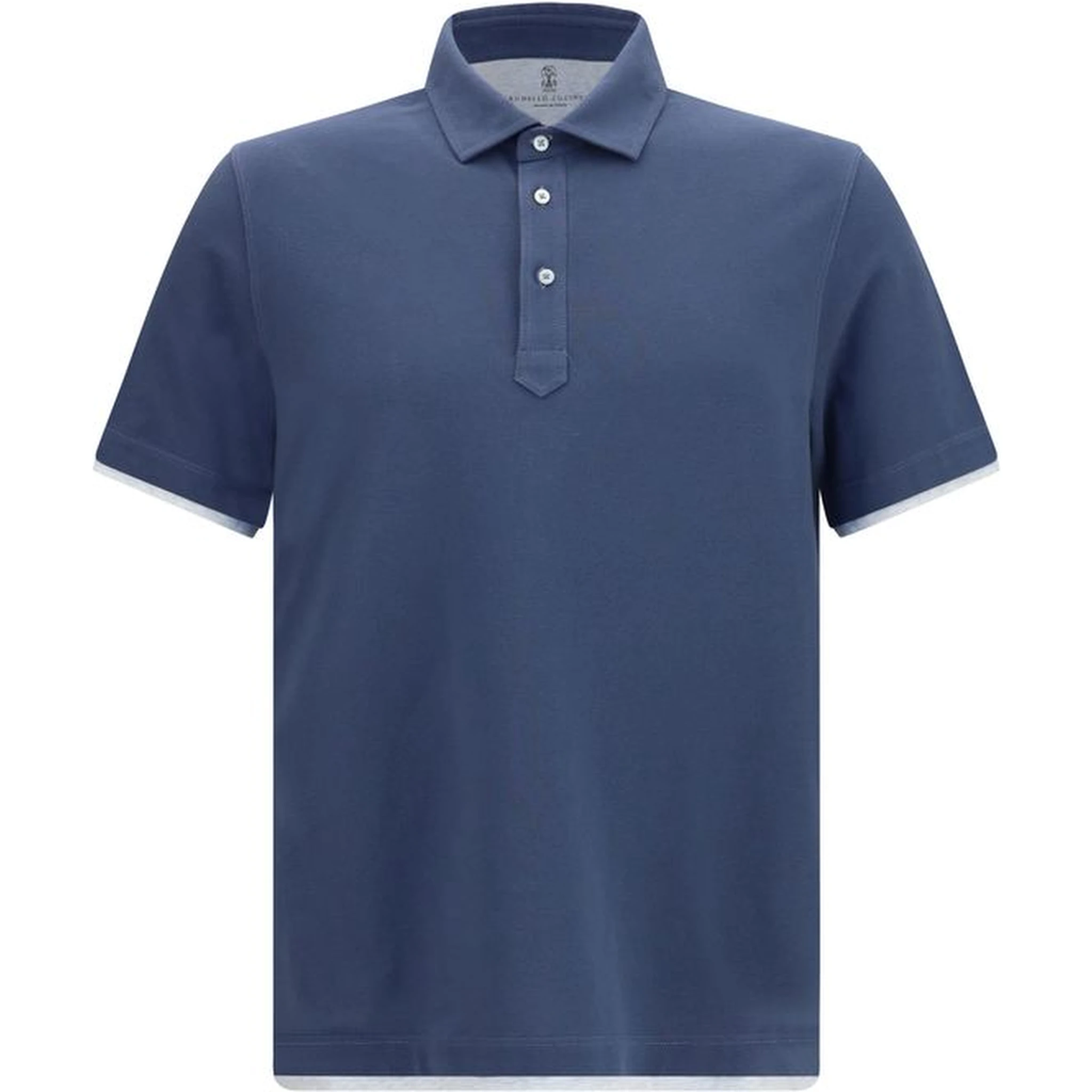 Blue Cotton Polo Shirt